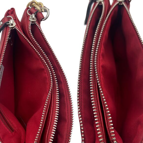 KENNETH COLE REACTION Pebbled Faux Leather Gold Chainlink Shoulder Bag (Red) - Picture 11 of 13